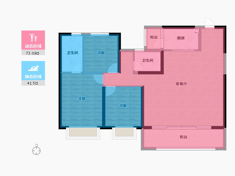 云南省-昆明市-安宁万达中央公园-103.20-户型库-动静分区