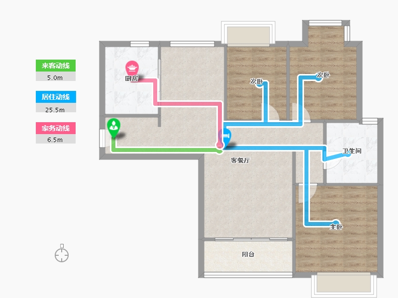 江苏省-无锡市-融创熙园五期(方庙路)-87.52-户型库-动静线