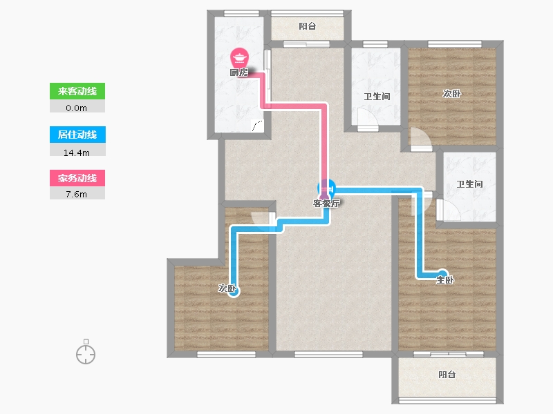 山东省-烟台市-锦和城四期-120.72-户型库-动静线