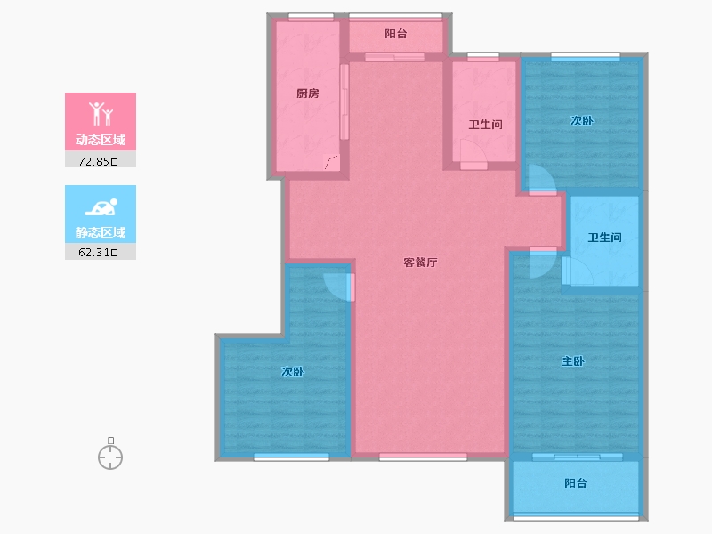 山东省-烟台市-锦和城四期-120.72-户型库-动静分区