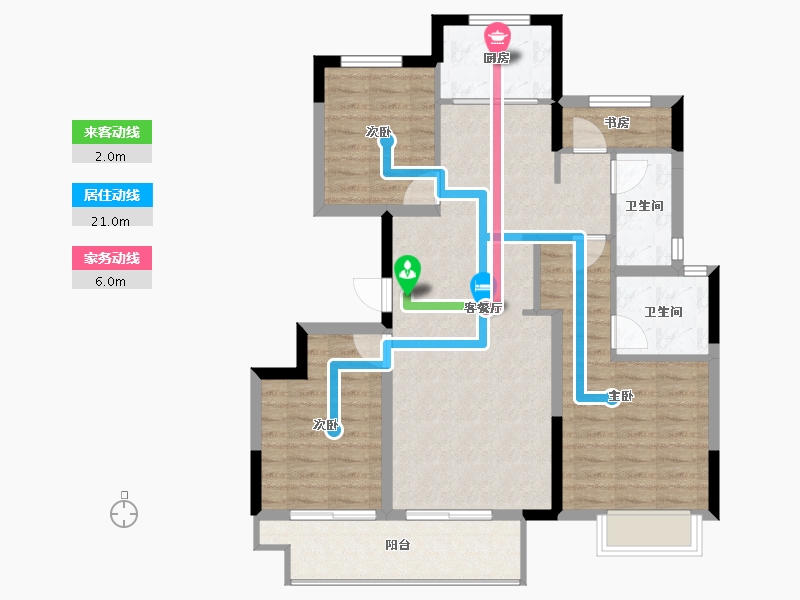 浙江省-宁波市-禹洲海西明月府-93.66-户型库-动静线