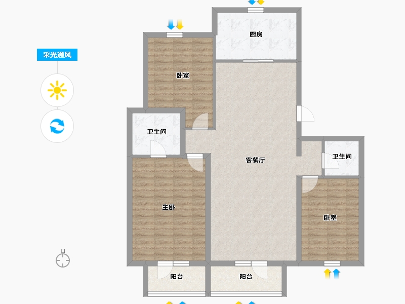 河北省-石家庄市-国宅澜悦府-114.40-户型库-采光通风