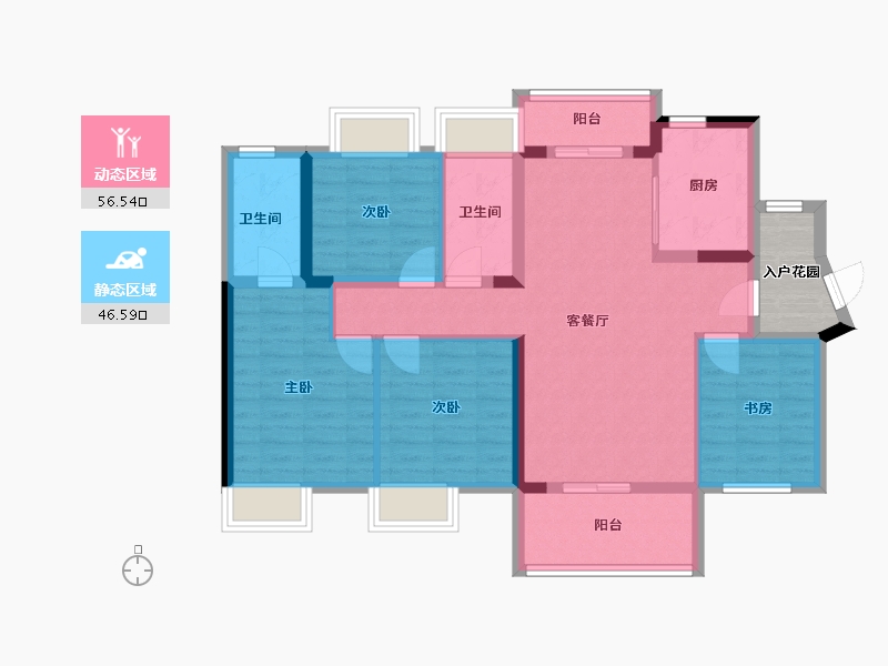 广东省-肇庆市-​世茂滨江壹号-95.53-户型库-动静分区