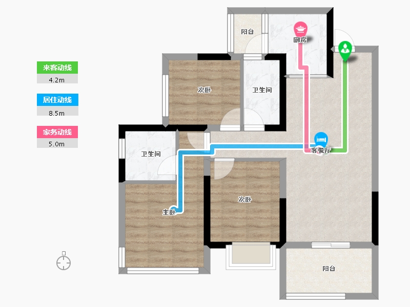 四川省-成都市-领地天府国际康城-76.26-户型库-动静线