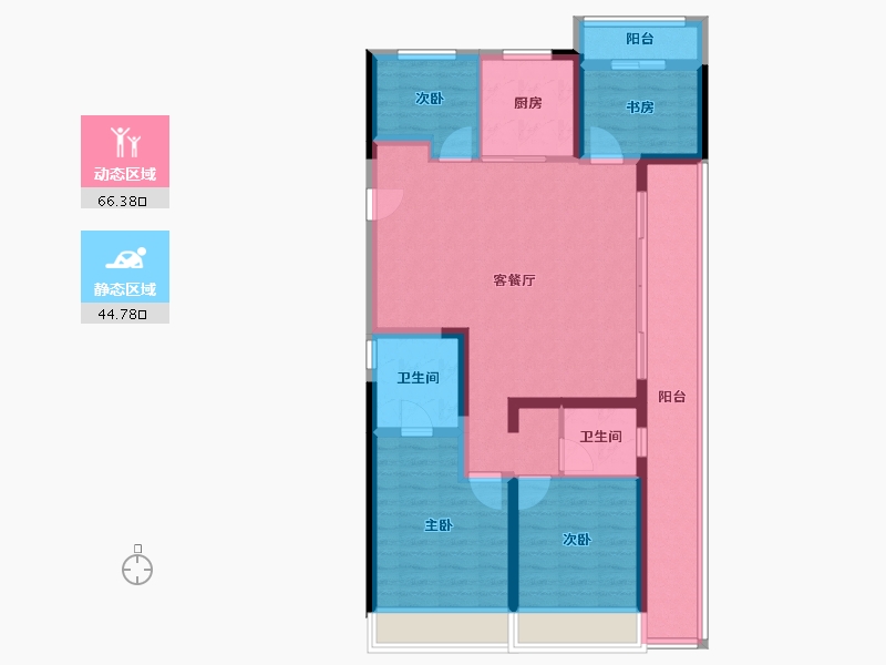 浙江省-温州市-美的君兰锦绣-98.53-户型库-动静分区