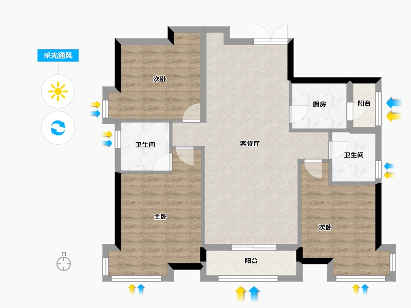 四川省-成都市-尚锦园-91.00-户型库-采光通风