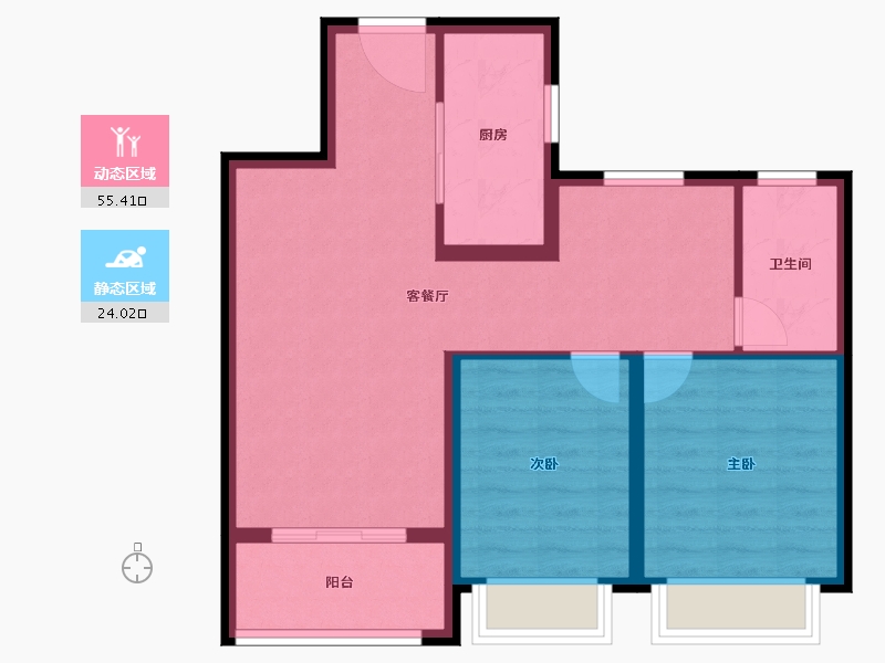 江苏省-无锡市-融创弘阳长江映-71.20-户型库-动静分区