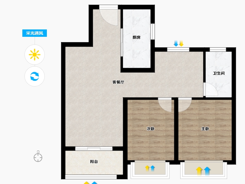 江苏省-无锡市-融创弘阳长江映-71.20-户型库-采光通风