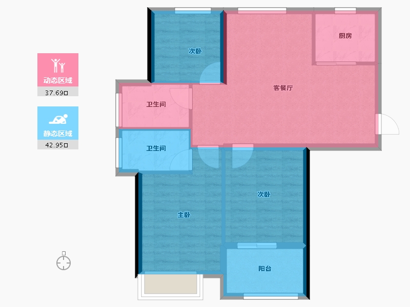 福建省-福州市-滨江时代-72.50-户型库-动静分区