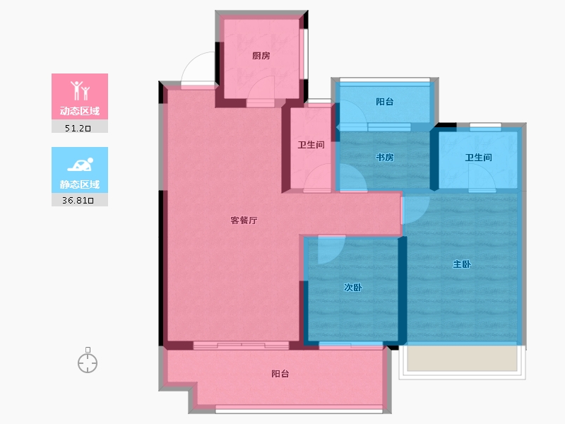 安徽省-亳州市-九铭云府-78.05-户型库-动静分区