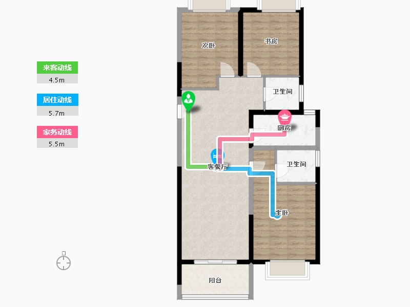 河南省-郑州市-朗悦公园府-94.97-户型库-动静线