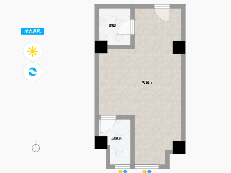 陕西省-西安市-温泉花园2期-40.47-户型库-采光通风