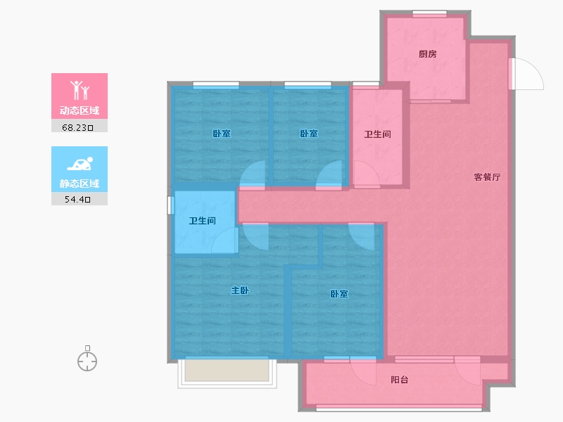 山东省-潍坊市-桃源金茂悦-109.60-户型库-动静分区