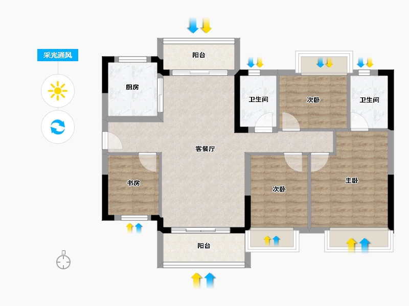 广东省-韶关市-保利大都会-88.11-户型库-采光通风