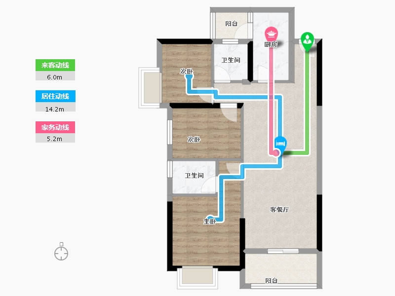 福建省-泉州市-百信御江帝景-75.20-户型库-动静线