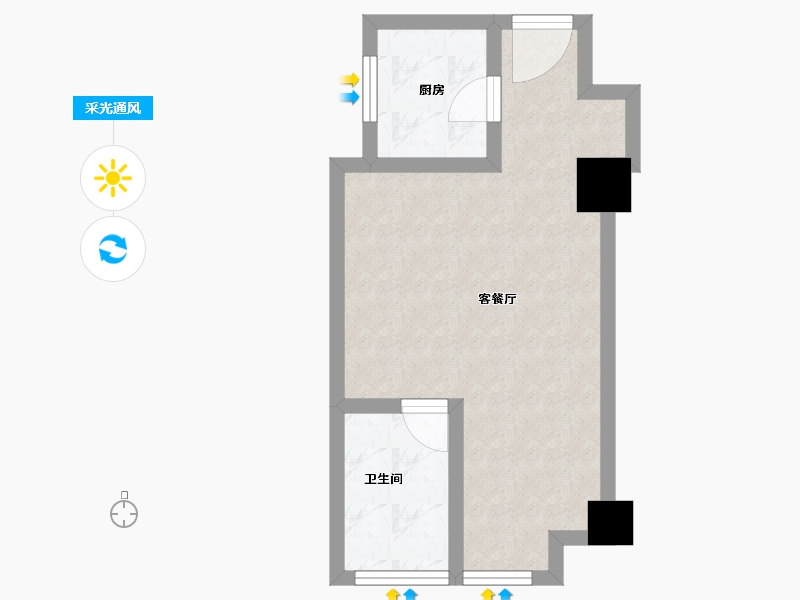 陕西省-西安市-温泉花园2期-36.94-户型库-采光通风