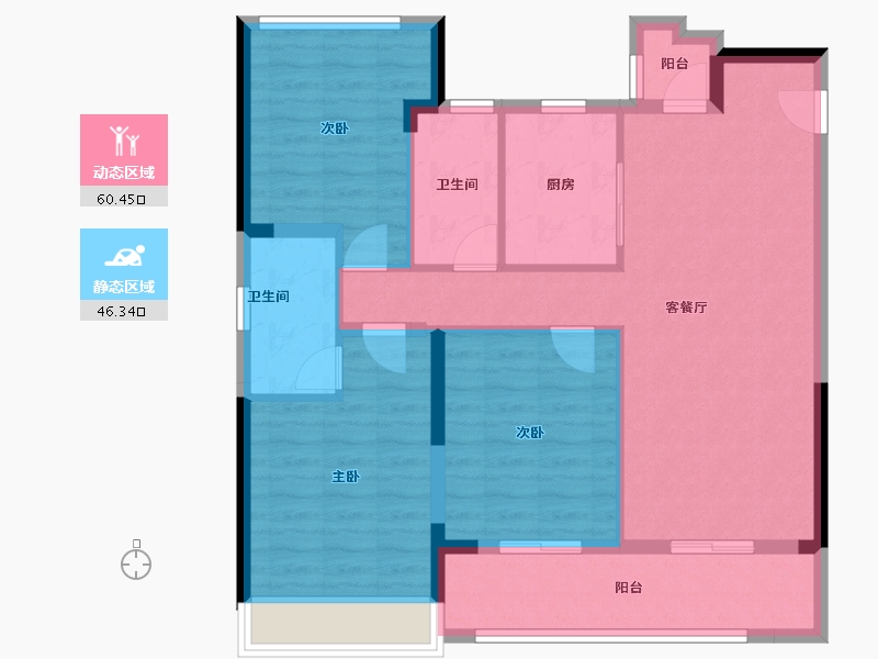 浙江省-舟山市-绿城凌波秋月-96.00-户型库-动静分区