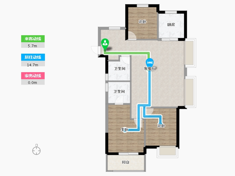 浙江省-宁波市-禹洲海西明月府-86.40-户型库-动静线