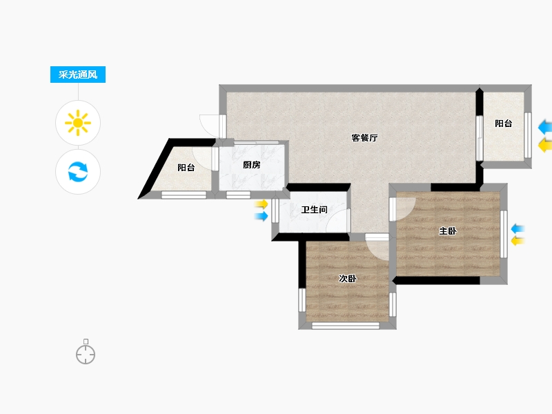 四川省-成都市-天府玖龙郡-55.49-户型库-采光通风