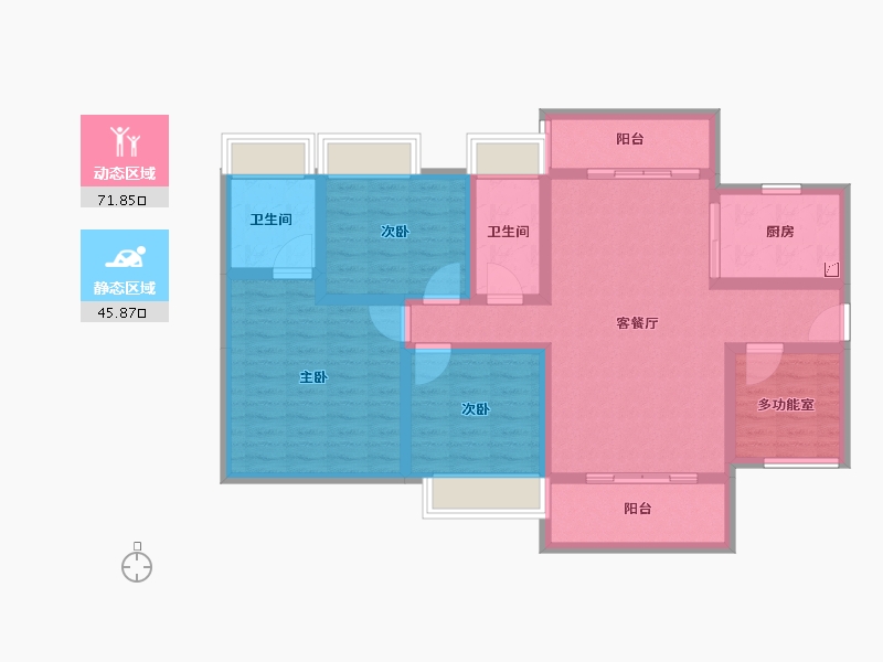 广东省-江门市-保利西海岸半岛-104.21-户型库-动静分区