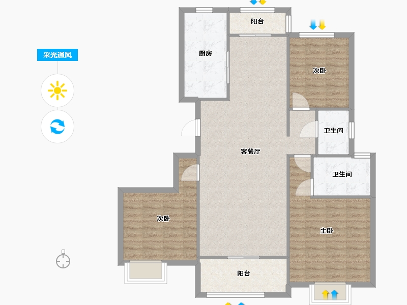 山东省-济南市-外海中央花园-118.00-户型库-采光通风