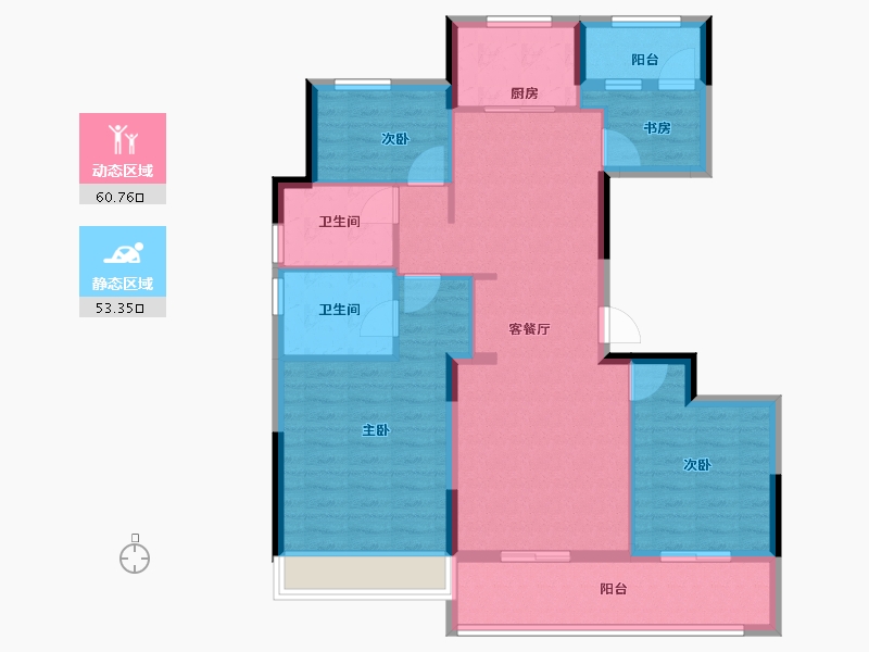 浙江省-舟山市-金宸府-102.40-户型库-动静分区