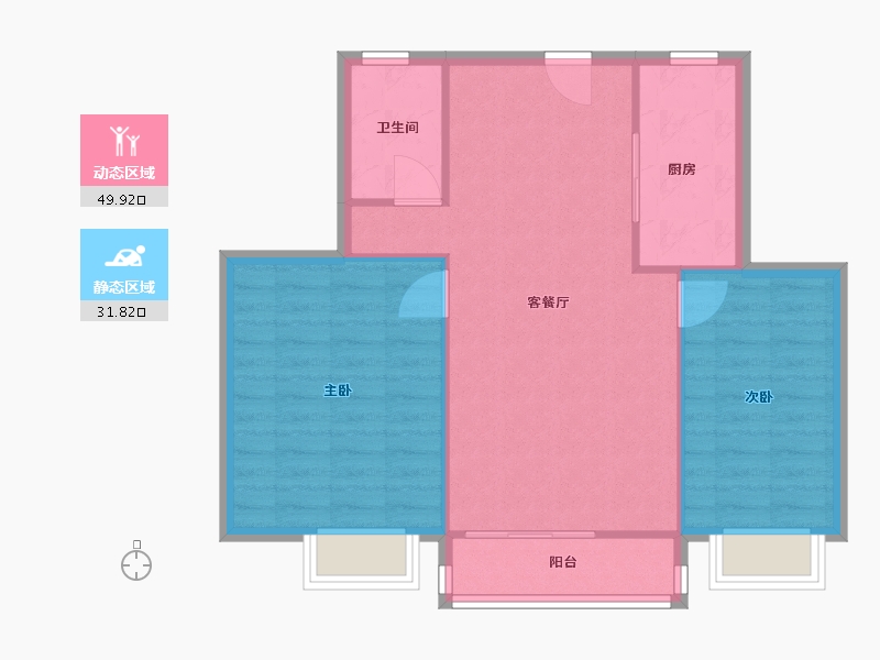 浙江省-温州市-慈湖锦苑二组团-75.00-户型库-动静分区