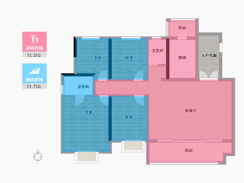 四川省-成都市-人居玺云府-117.75-户型库-动静分区