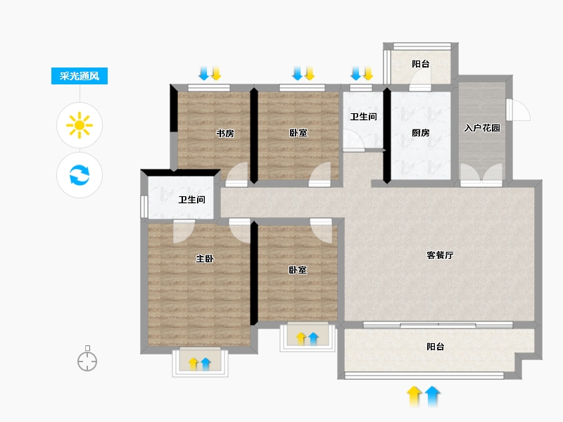 四川省-成都市-人居玺云府-117.75-户型库-采光通风