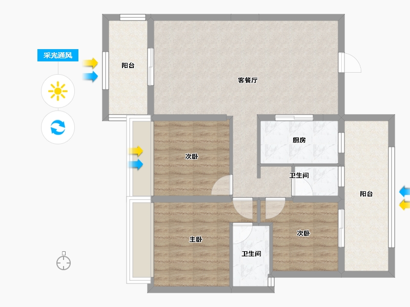 四川省-成都市-明城购物中心-89.65-户型库-采光通风