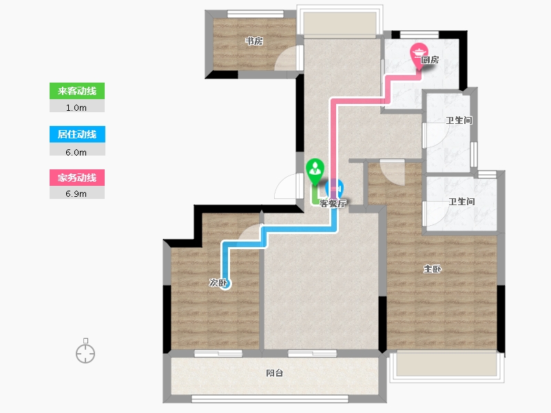 浙江省-舟山市-金宸府-86.40-户型库-动静线