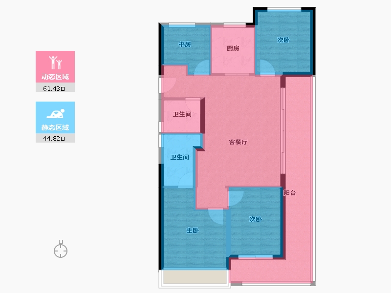 浙江省-温州市-美的君兰锦绣-95.32-户型库-动静分区