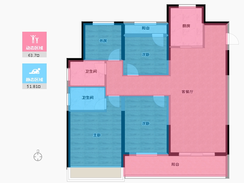 浙江省-温州市-招商德信·博悦湾-103.15-户型库-动静分区