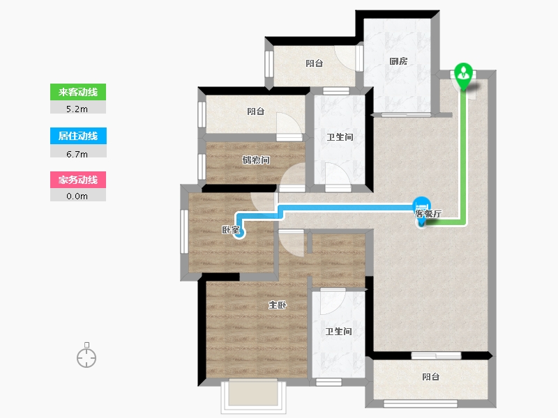 广东省-佛山市-朝安金茂悦-79.79-户型库-动静线