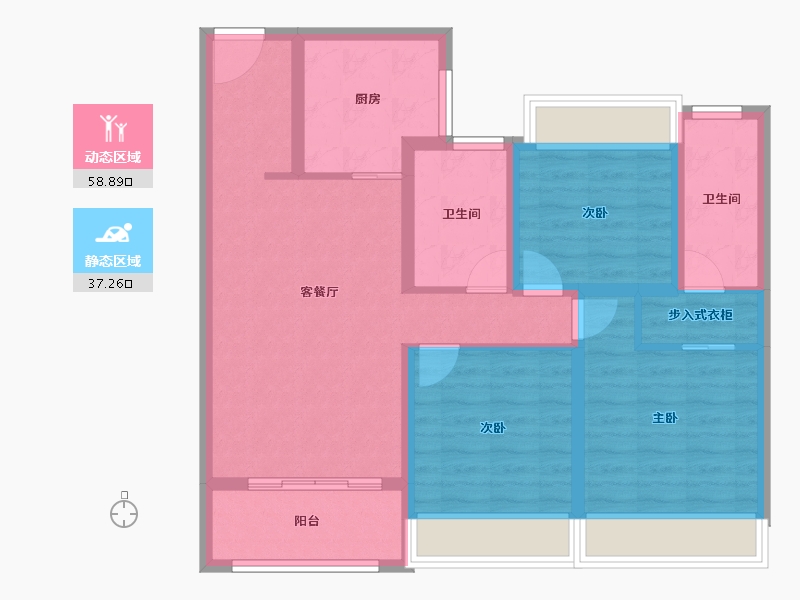 江苏省-苏州市-中国铁建吴韵青秀-84.91-户型库-动静分区