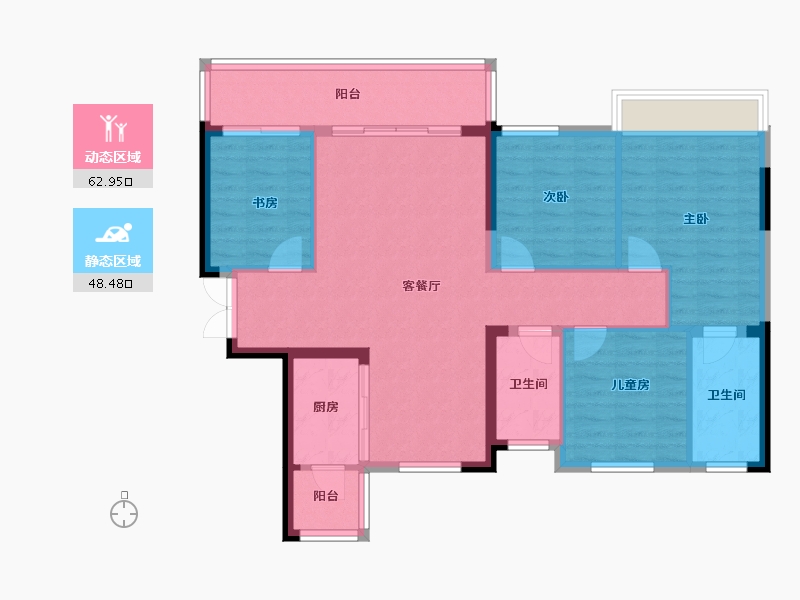 广西壮族自治区-河池市-峰景·学府壹號-100.80-户型库-动静分区