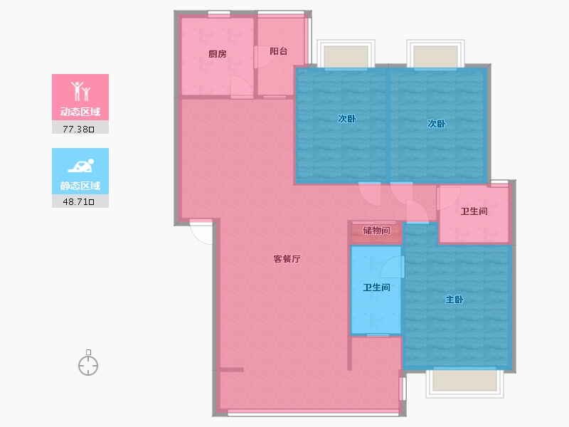 四川省-成都市-铂郡锦绣华都-东区-123.00-户型库-动静分区