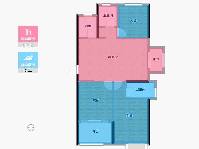 福建省-福州市-滨江时代-73.81-户型库-动静分区