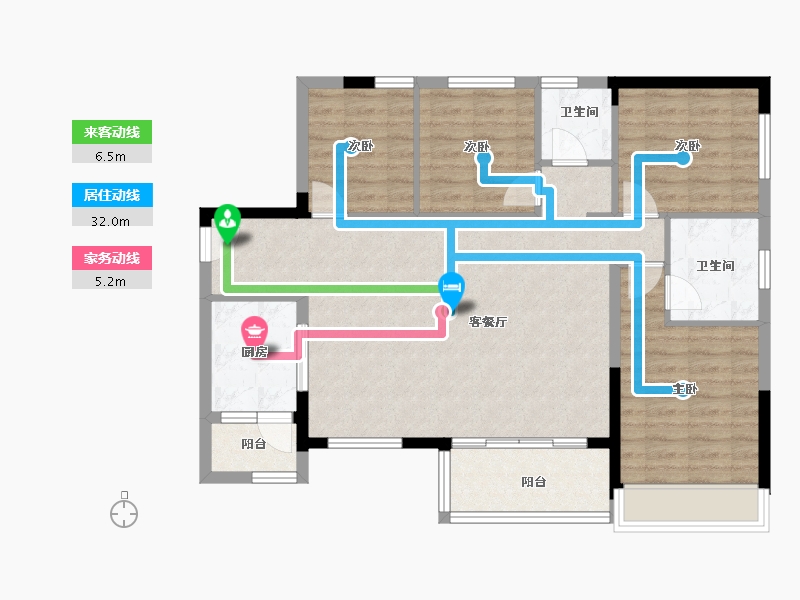 广西壮族自治区-河池市-峰景·学府壹號-98.40-户型库-动静线