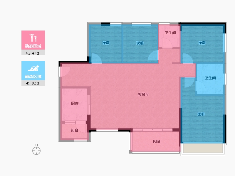 广西壮族自治区-河池市-峰景·学府壹號-98.40-户型库-动静分区