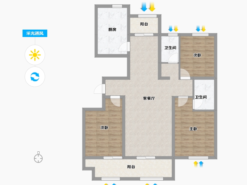 山东省-德州市-糖城印象-101.27-户型库-采光通风