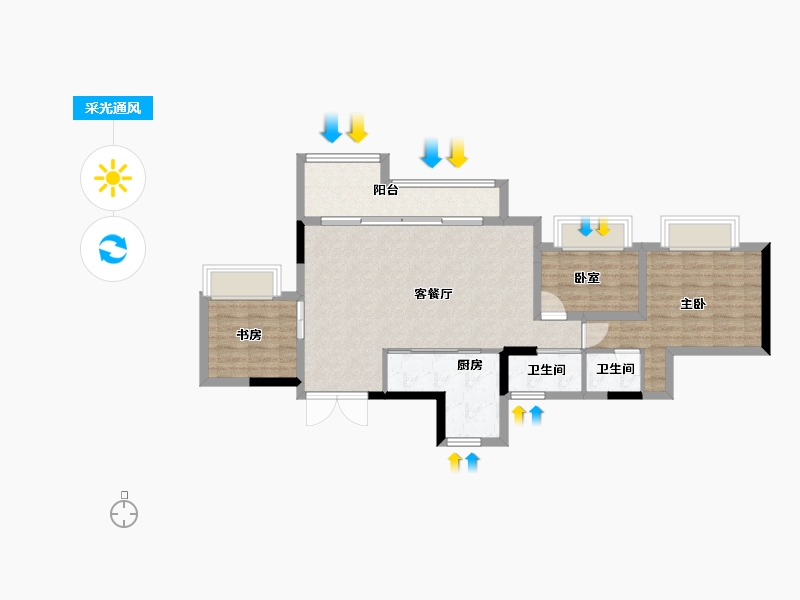 重庆-重庆市-仁和西里-79.53-户型库-采光通风