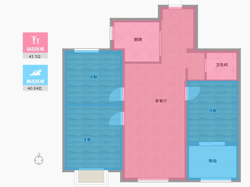 安徽省-合肥市-万科文一未来之光-75.40-户型库-动静分区