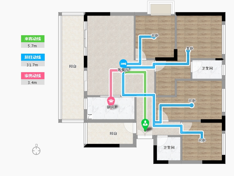 广西壮族自治区-南宁市-和美春天花园-105.01-户型库-动静线