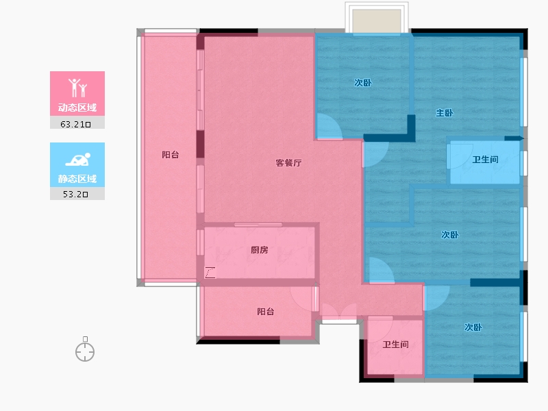 广西壮族自治区-南宁市-和美春天花园-105.01-户型库-动静分区