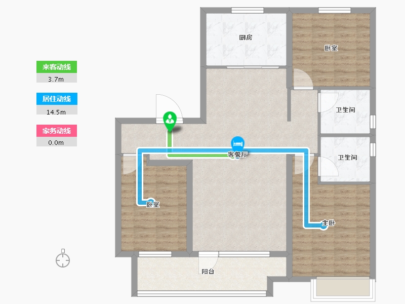 山东省-潍坊市-桃源金茂悦-103.20-户型库-动静线