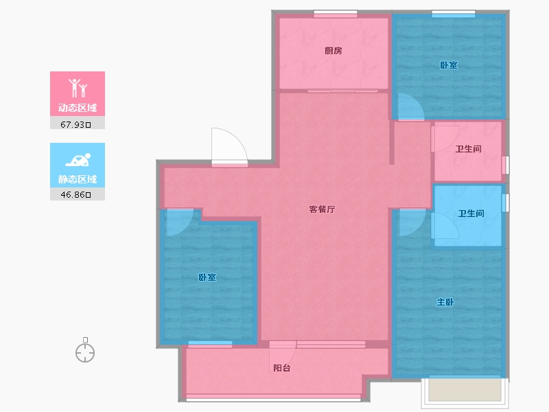 山东省-潍坊市-桃源金茂悦-103.20-户型库-动静分区