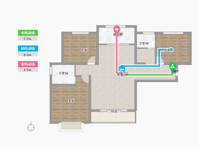 陕西省-宝鸡市-西凤佳苑-100.87-户型库-动静线