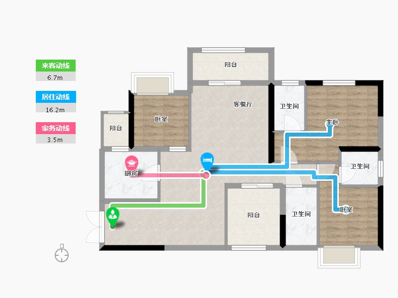 广东省-佛山市-天悦湾花园-104.00-户型库-动静线