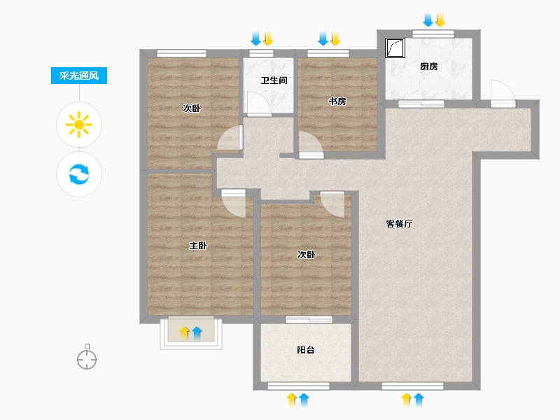 安徽省-合肥市-万科文一未来之光-99.16-户型库-采光通风